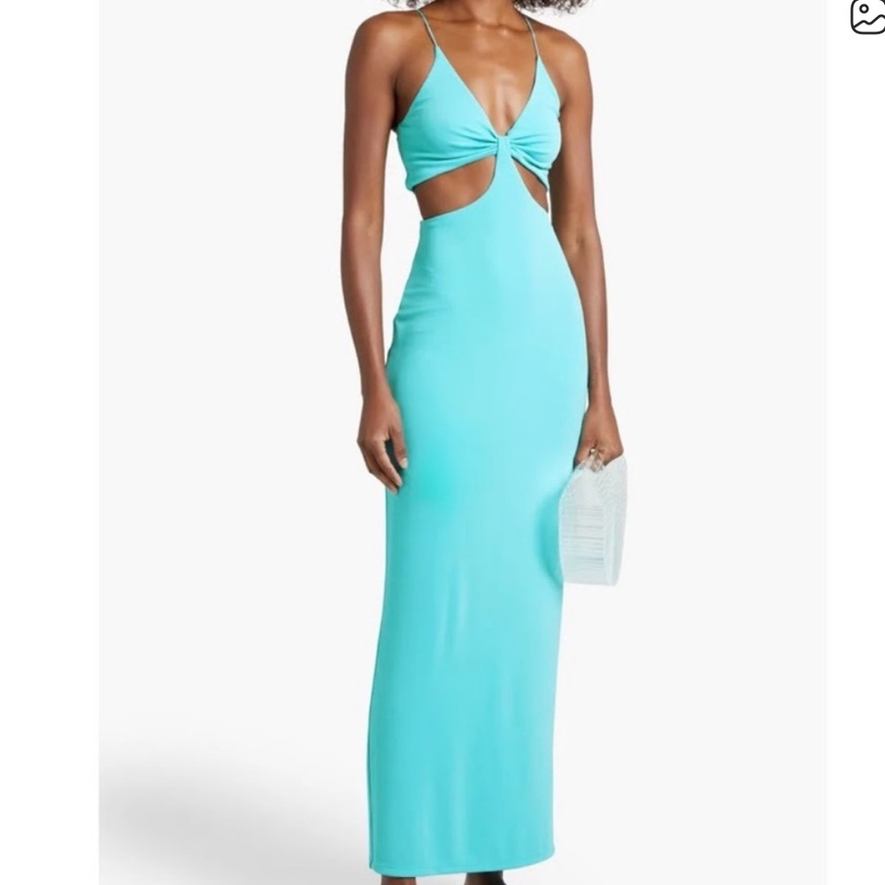 Alice + Olivia Turquoise Cutout Maxi Dress